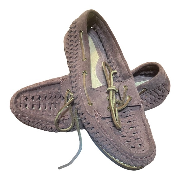 Frye Quincy woven Boat 7M mauve - Picture 2 of 10